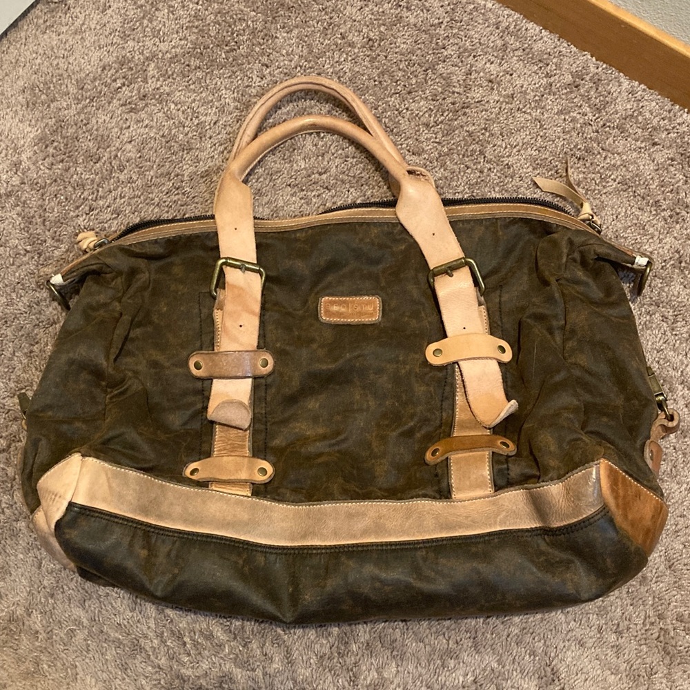NWOT BED|STU Bed Stu BedStu Howard Brown Oil Slick Canvas Duffle Bag